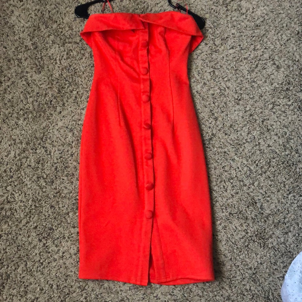 Strapless midi dress
